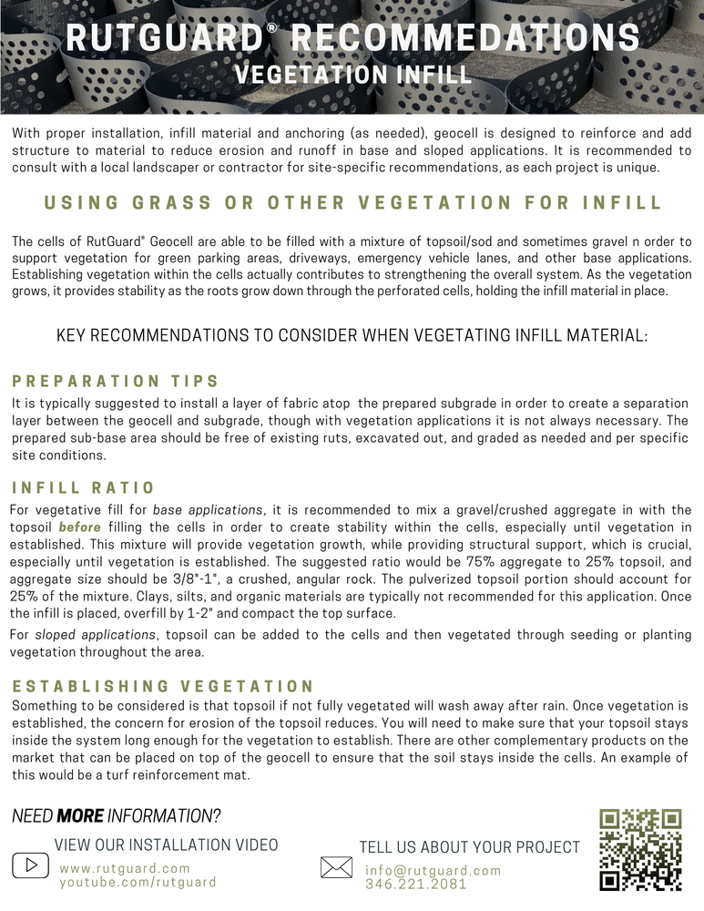 RutGuard Recommendations - Vegetation Infill Installation Support