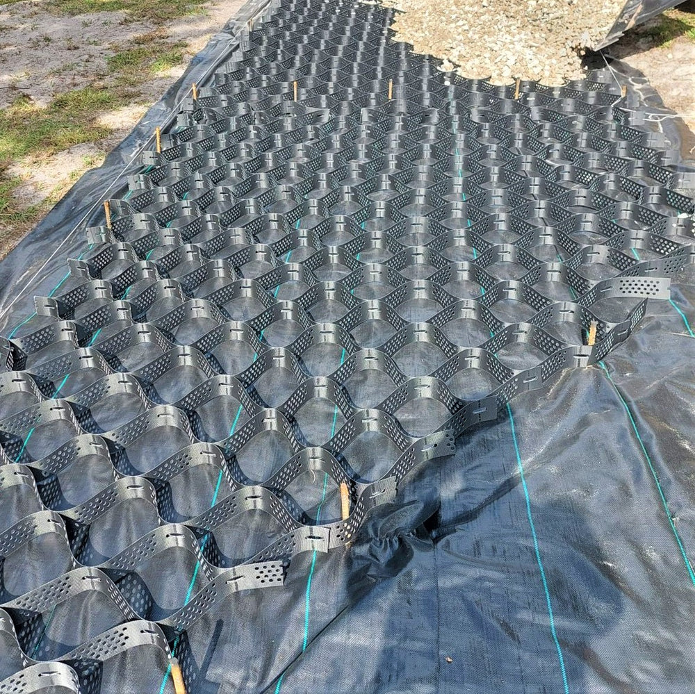 RutGuard Gravel Stabilizing Geocell and Grass Paving System - 3" Height